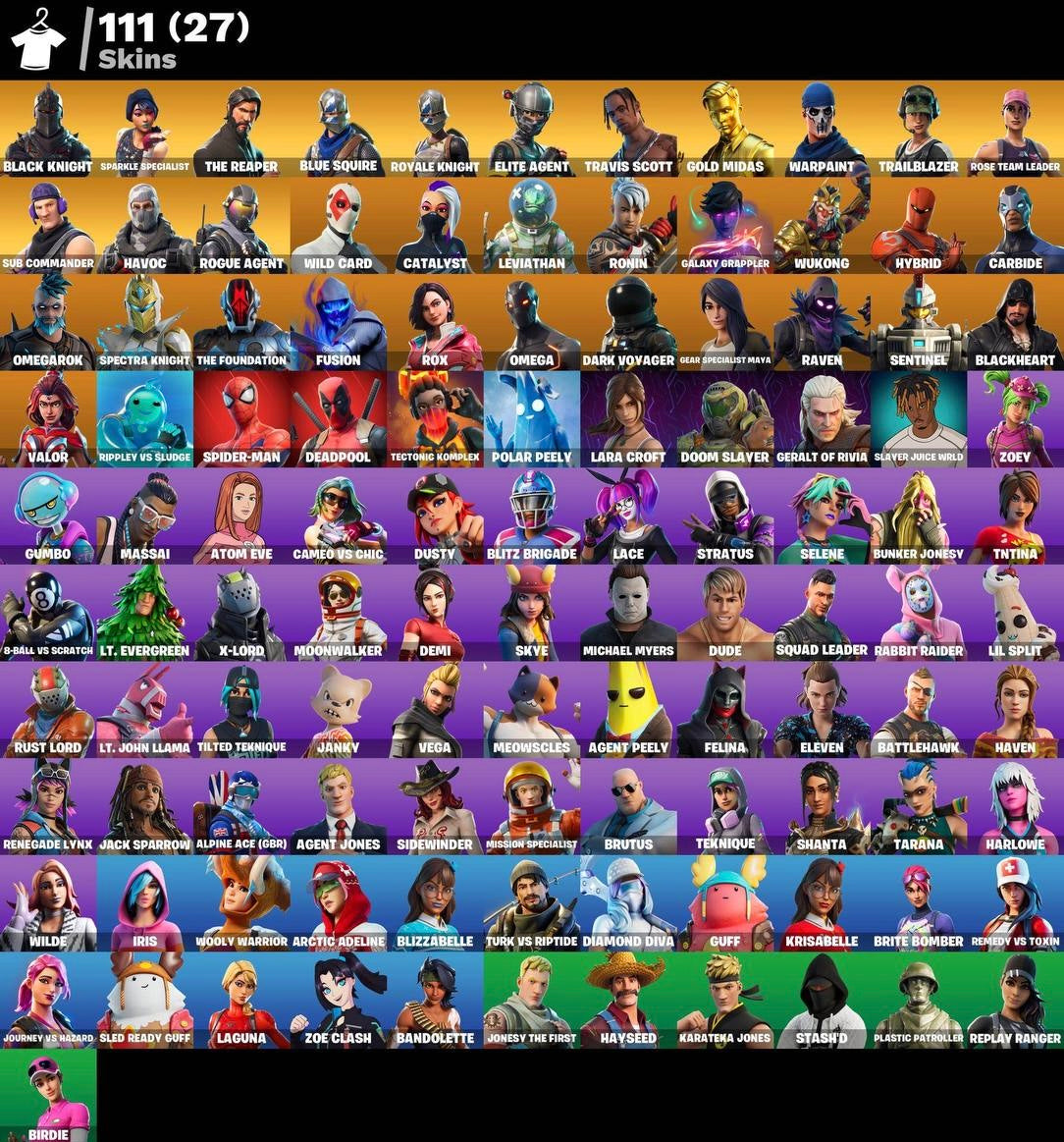 Account Fortnite BLACK KNIGHT (111 skins)